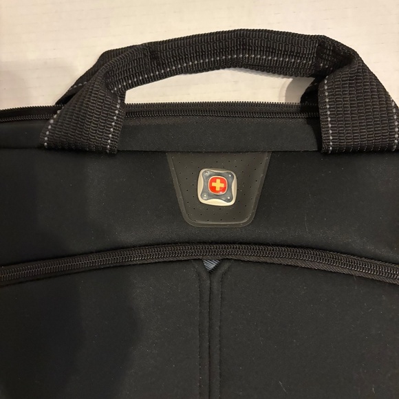 Swiss Gear Computer Bag Laptop 16'' w/Adjustable Strap Slim Case Black & Blue - Picture 3 of 4